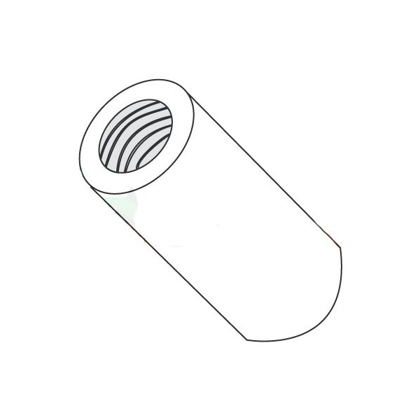 Newport Fasteners Round Standoffs, #10-32 Thrd Sz, 1/4 in Bd L, Nylon Plain, 1/2 in OD, 1000 PK 559587 - main